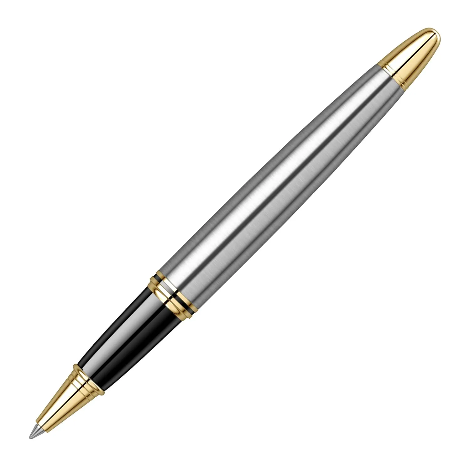 Scrikss Roller Ball Point Pen Stainless Steel Body Gold Plated Brass Accessories Knight 88 Series Modern