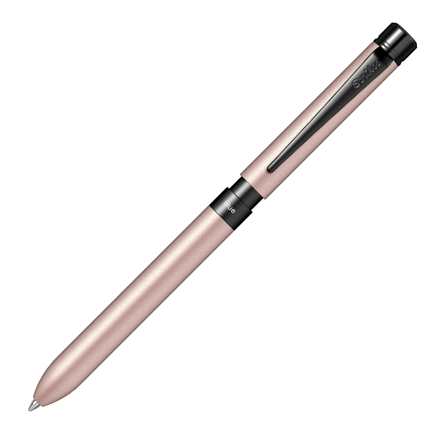 Scrikss Trio Sport 83 Metallic Pink Rose Multi Pen 3 in 1 Ball Point With Red & Blue D1 Refills & Mechanical Pencil With 0.7mm Lead for Smooth Writing Stylish Elegant Pen for Office Gifting Purpose