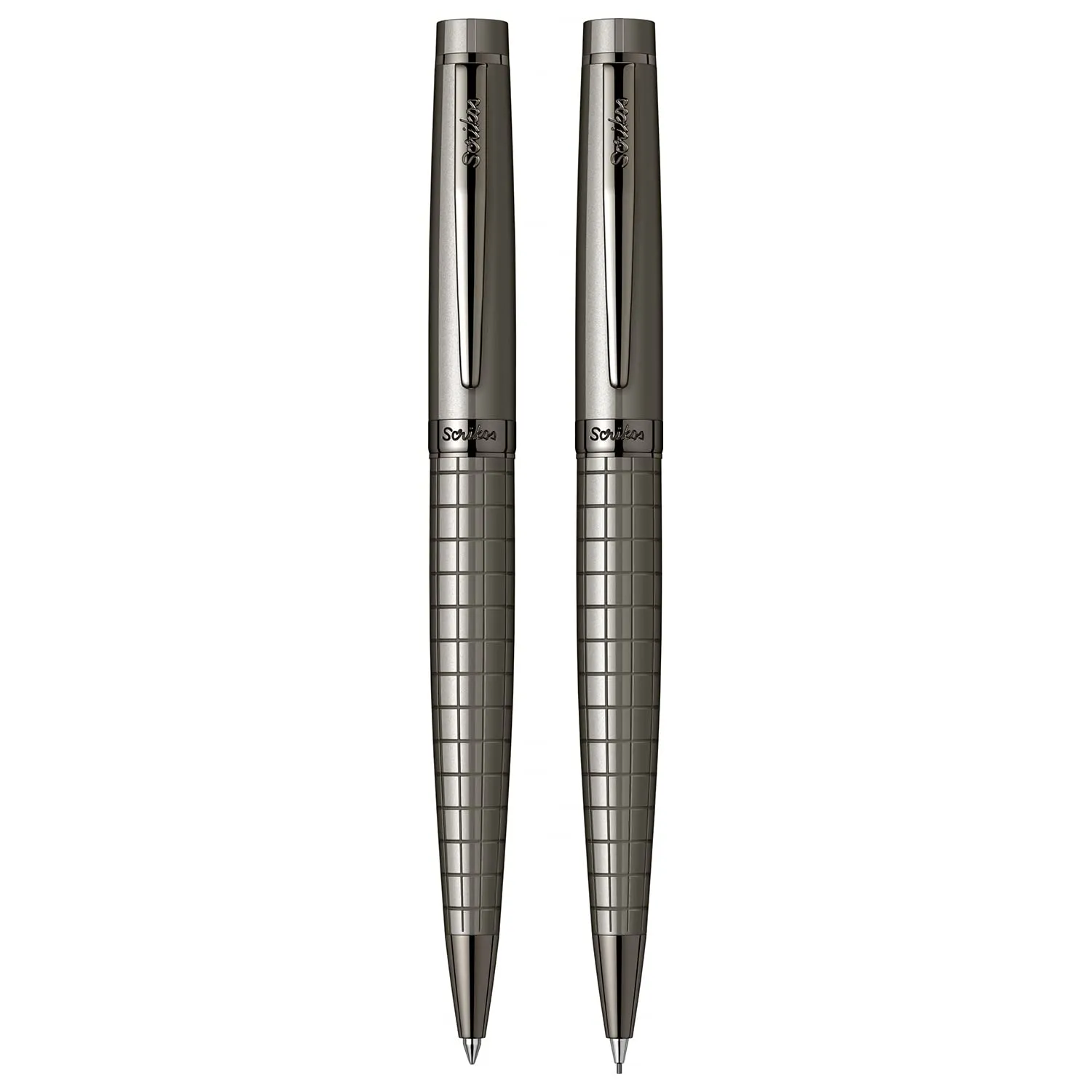 Scrikss 0.7mm Mechanical Lead Pen Pencil & Ball Point Pen Set Carbon Grey Brass Body Honour 38 Series Gift Pen Set Modern & Elegant Pen Ideal for Gifting Office Home