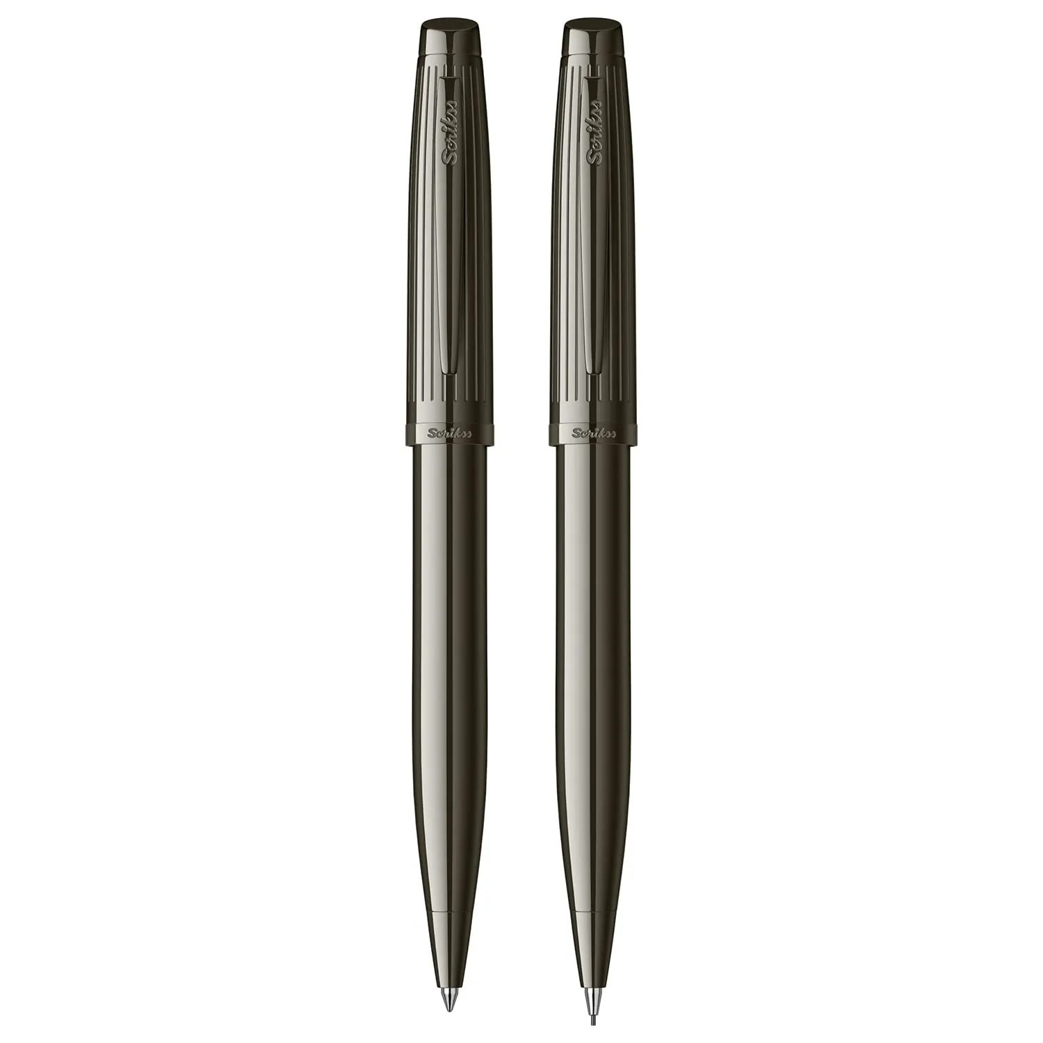 Scrikss 0.7mm Mechanical Lead Pen Pencil & Ball Point Pen Set Titanium Plated Brass Body Oscar 39 Series Gift Pen Set Modern and Elegant Pen Ideal for Gifting Using in Office Home
