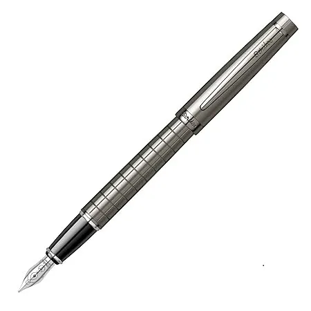 Scrikss Brass Medium Nib Fountain Ink Pen with Converter Carbon Grey Inkpen Honour 38 Series Premium Metal Pen for Writing