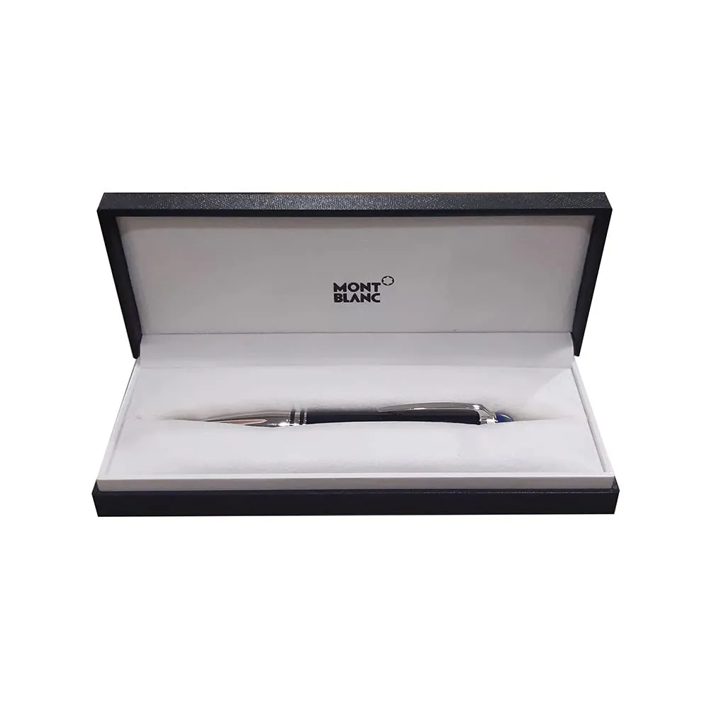 MONT BLANC STARWALKER DOUE BLACK WITH PLATINUM TRIM BALLPOINT PEN