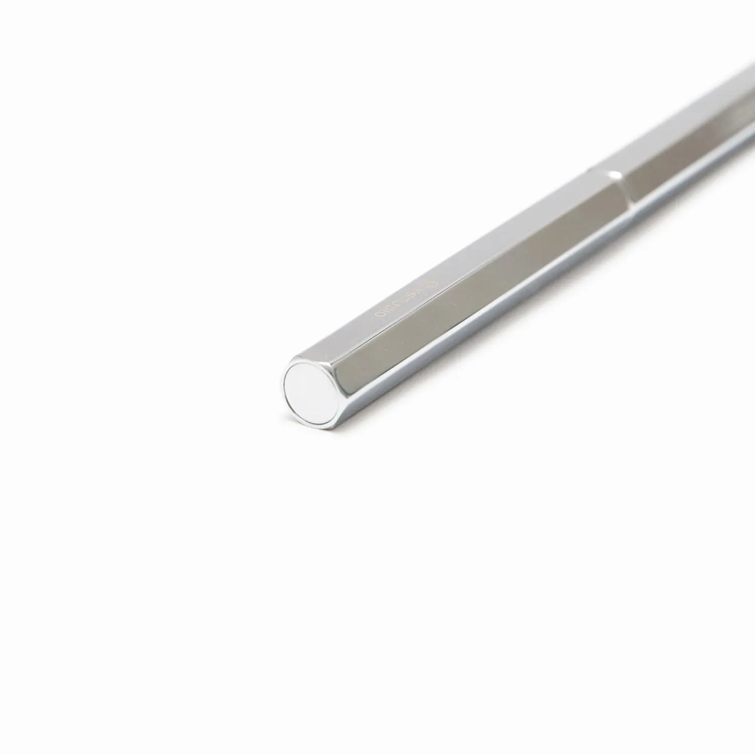 YSTUDIO Luxury Slim Ball Point Pen | Classic Revolve Series | Shiny Silver Metallic Pen | Perfect for Gifting