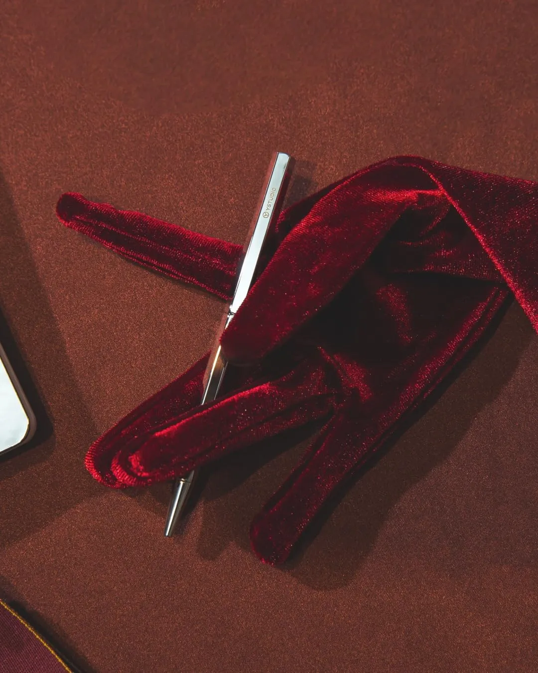 YSTUDIO Luxury Slim Ball Point Pen | Classic Revolve Series | Shiny Silver Metallic Pen | Perfect for Gifting