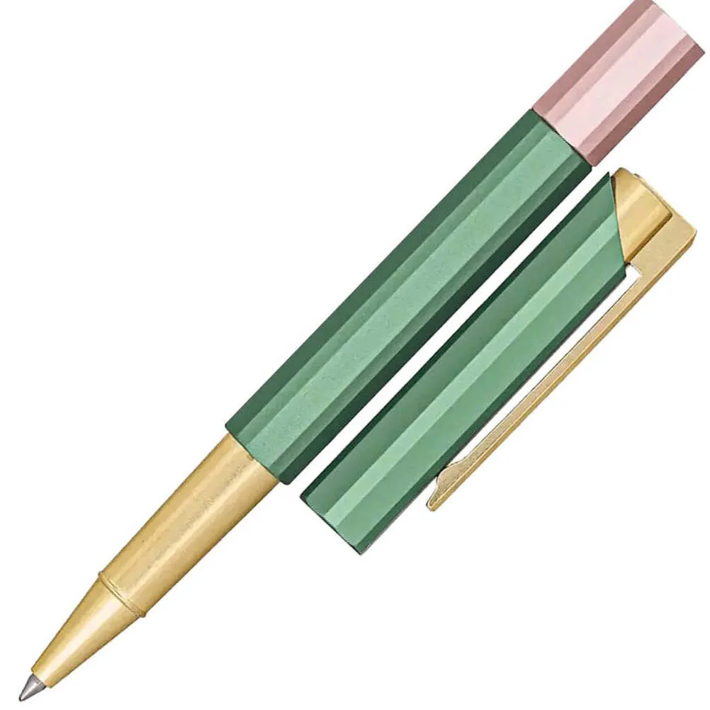 YSTUDIO Bihex Glamour Series Roller Ball Pen Abinsthe (Green) Classic Hexagon Design Brass