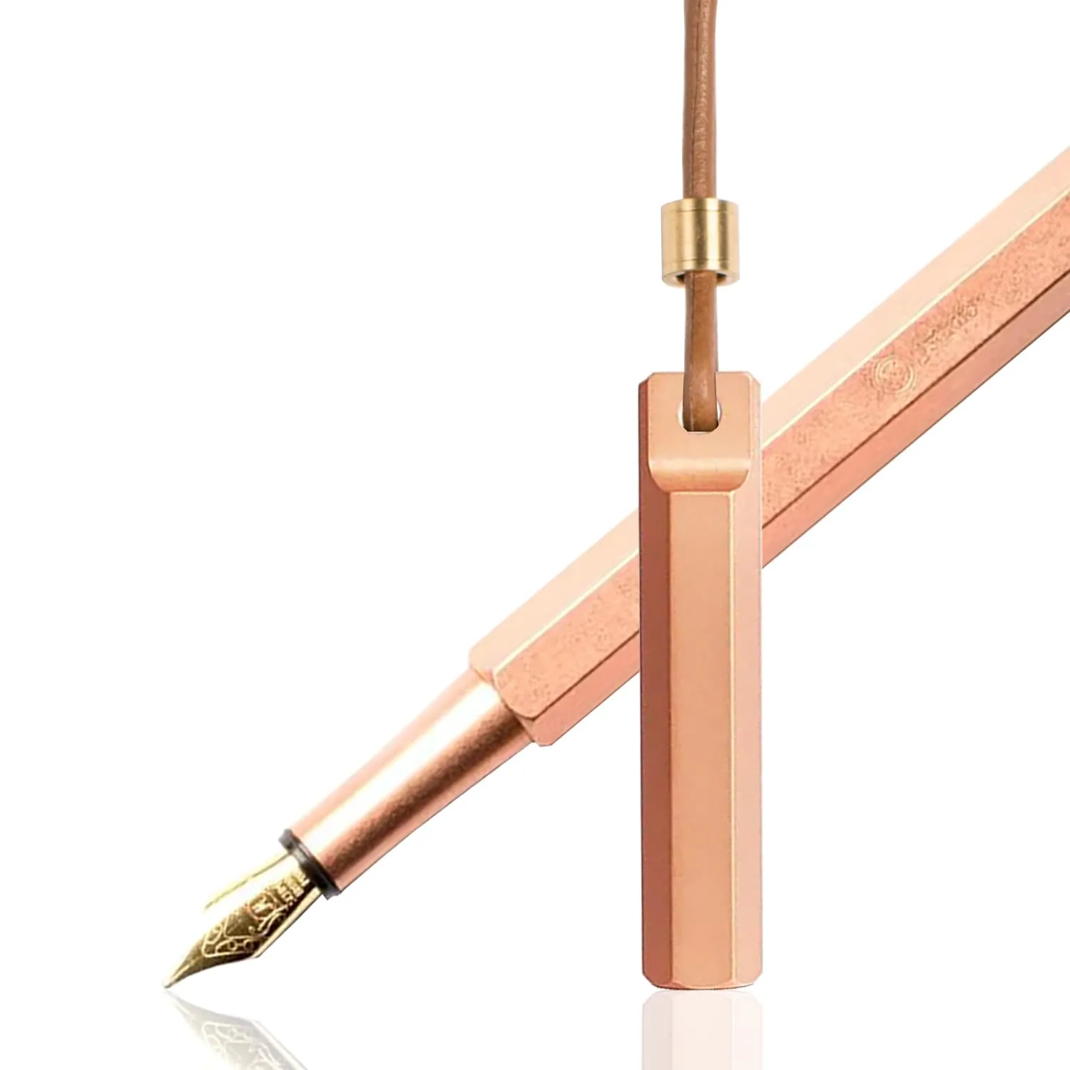 YSTUDIO Portable Fountain Ink Pen | Metal Copper Body | Fine Nib with Gold Plating | Classic Revolve Series