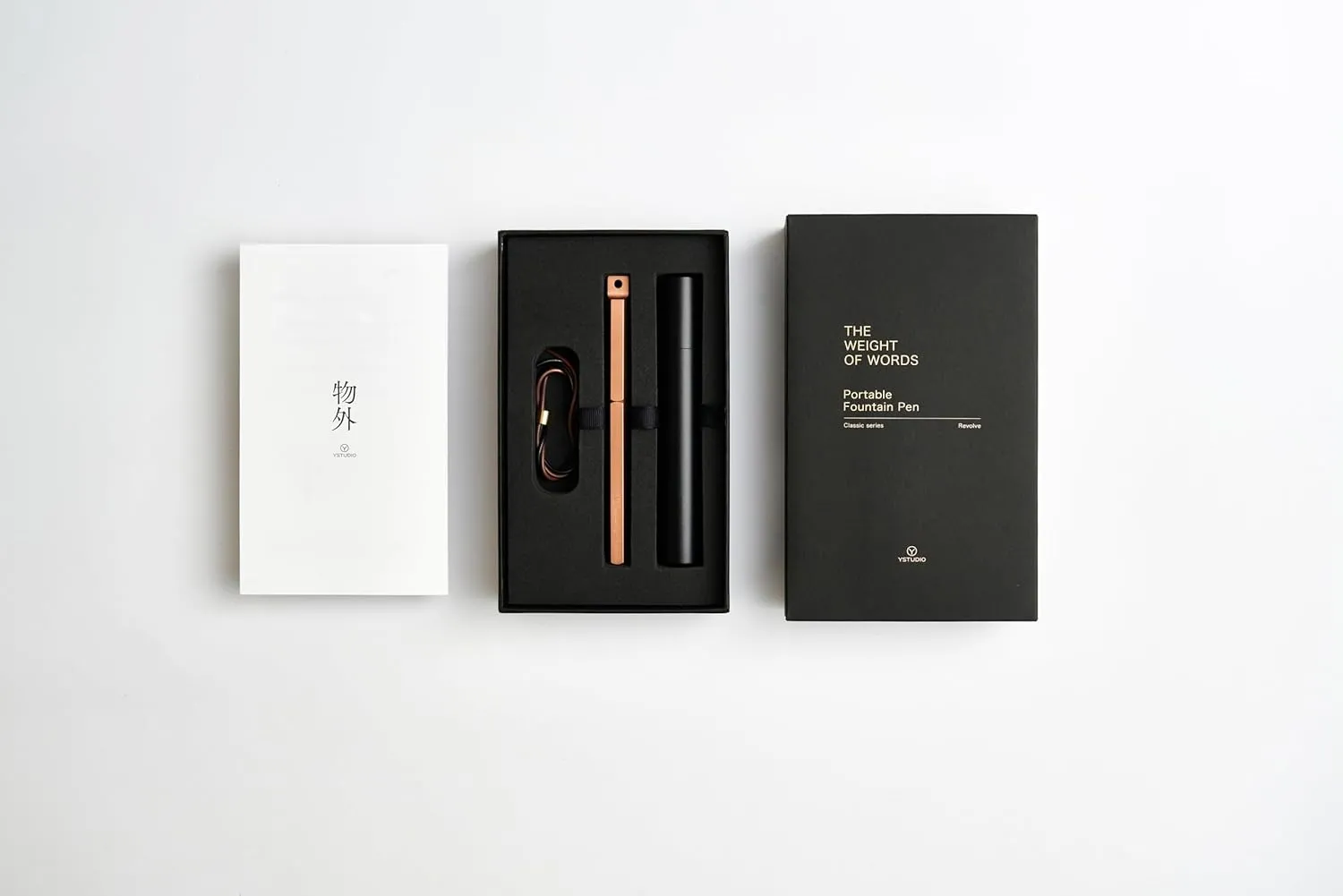YSTUDIO Portable Fountain Ink Pen | Metal Copper Body | Fine Nib with Gold Plating | Classic Revolve Series