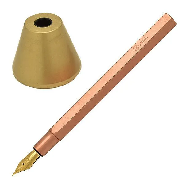 YSTUDIO Classic Revolve Desk Fountain Pen Medium Nib Copper Converter (Included) Without Cap