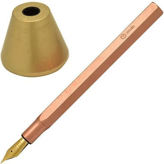 YSTUDIO Classic Revolve Desk Fountain Pen Fine Nib Copper Converter (Included) Without Cap