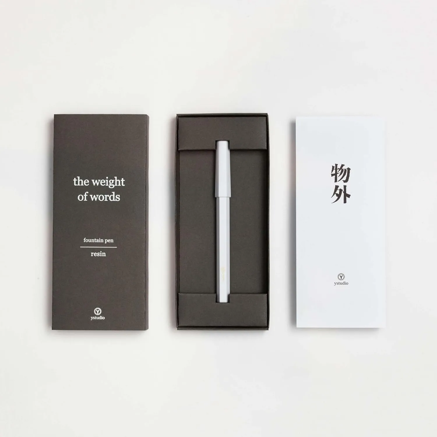 YSTUDIO Fountain Ink Pen | Acrylic Brass White Body | Medium Nib | Resin Series