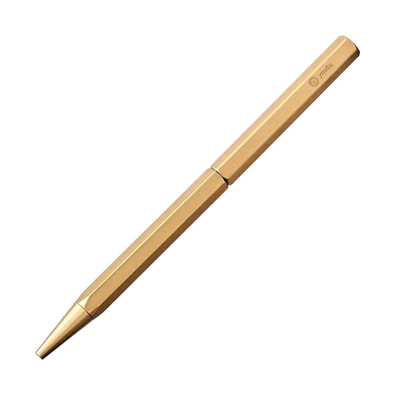 YSTUDIO Classic Revolve Ball Point Pen (Slim) Brass Material Twist Mechanism Simple