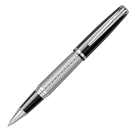 Scrikss Pera 477 Roller Ball Point Pen, Chrome Plated Brass Body with Wave Pattern, Ideal For Writing, Professionals Pen Collectors