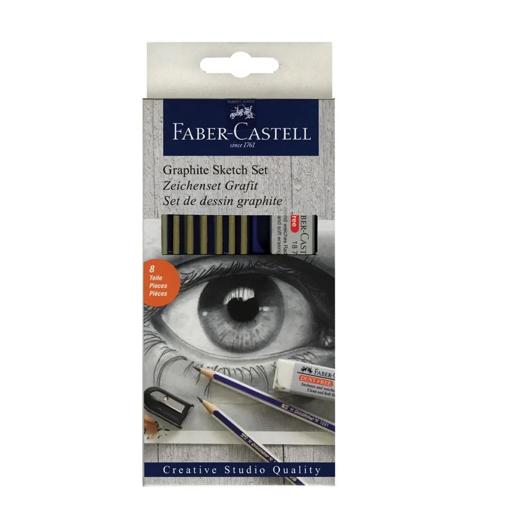 Faber-Castell Graphite Sketch Set of 8 Tile Piece (Grey Blue)