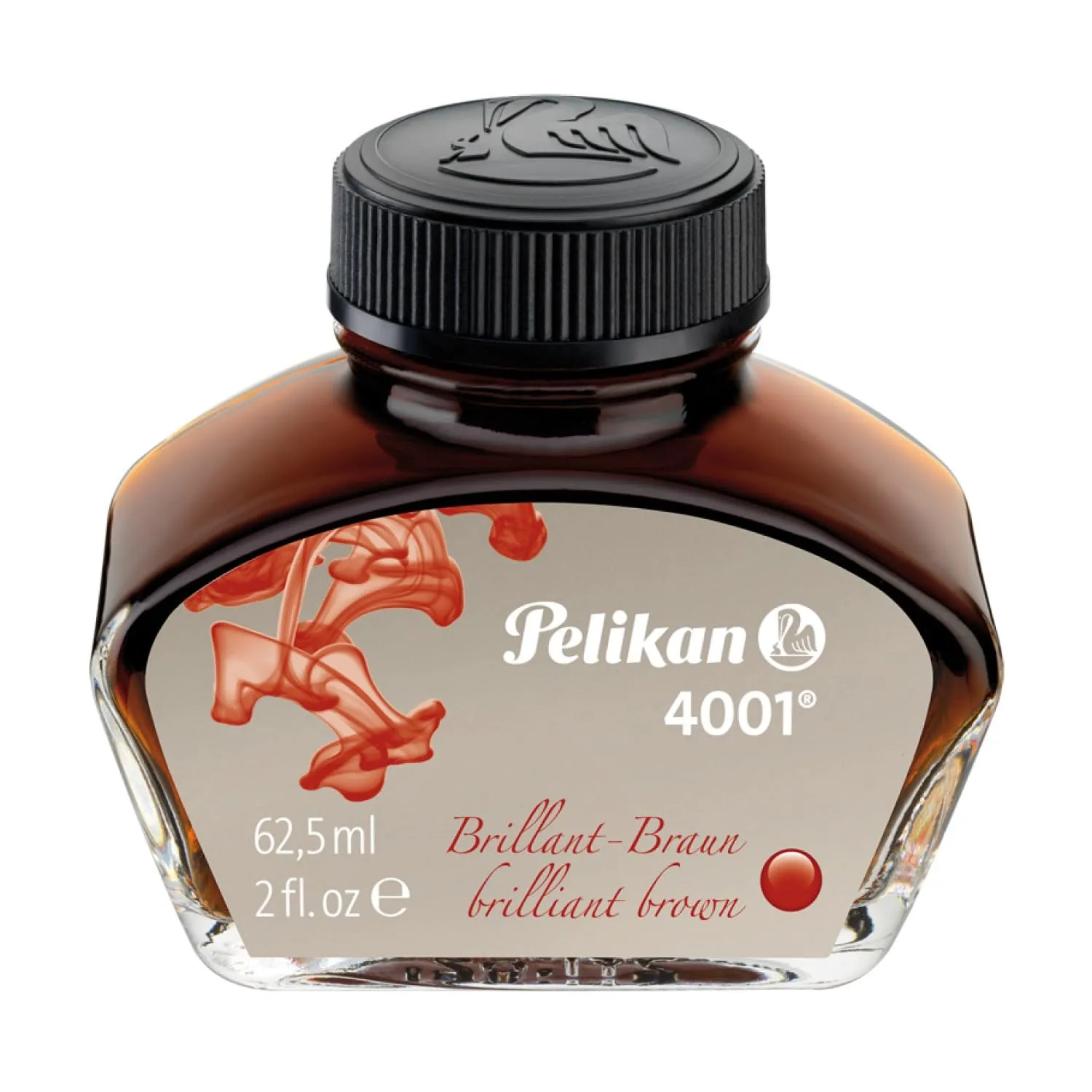 Pelikan 4001 Fountain Pen Ink Bottle - 62.5ml (Brilliant Brown)