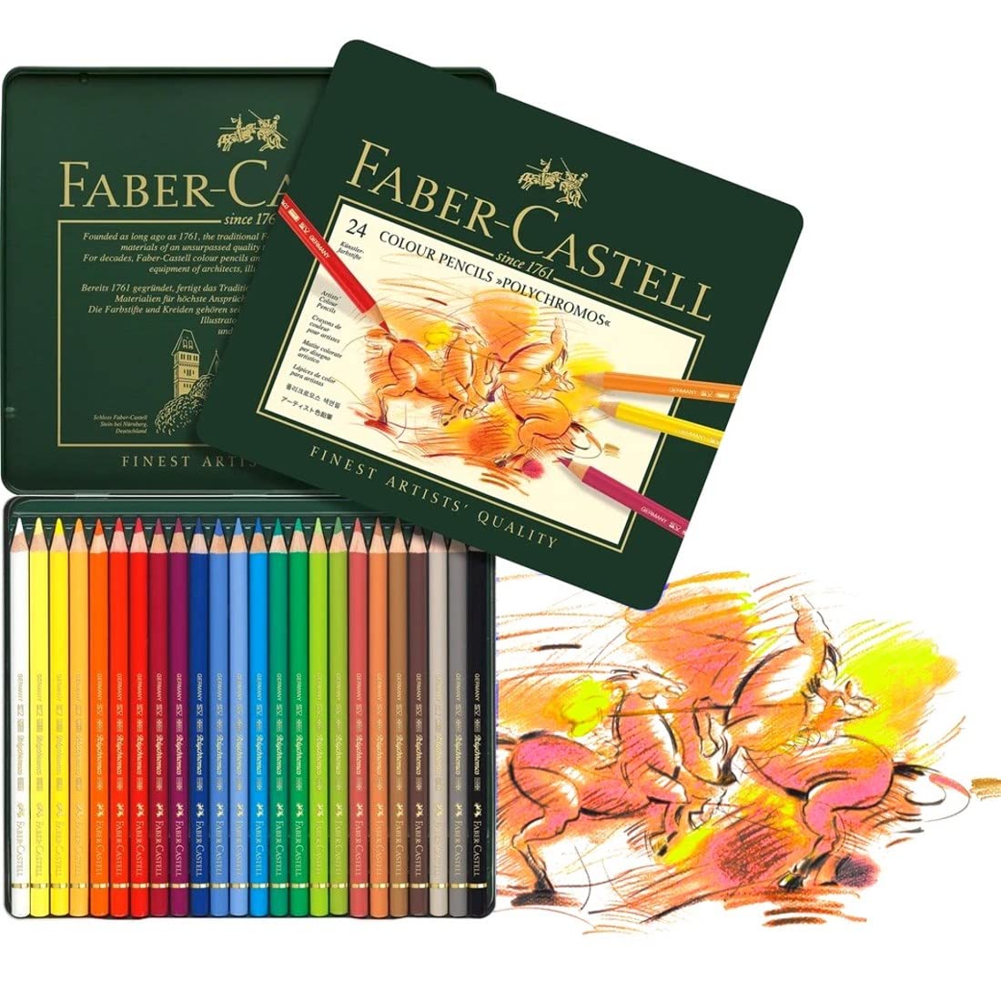 Faber-Castell Polychromos Color Pencil Set-Pack Of 24|Multicolor