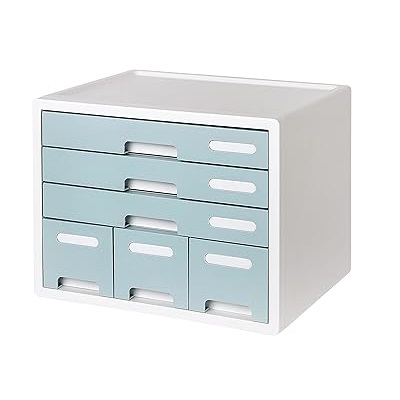 Litem Combo File Cabinet 6 Drawers With Lable Index Mint Desk Organizer Storage Drawers For Office, Home, School Supplies