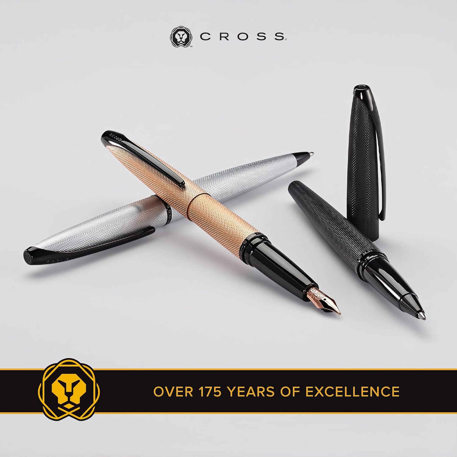 Cross ATX Rollerball Pen With Polished Black PVD Appointments - Brushed Chrome - 885-43