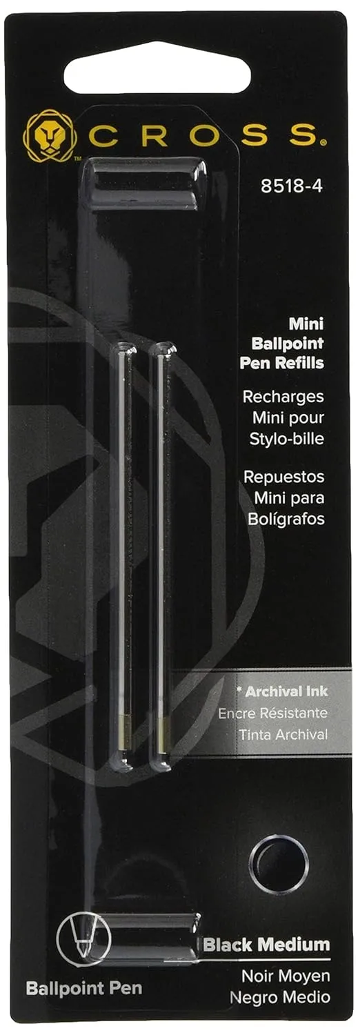 Cross Black Mini Ballpoint pack 2 per card Refill
