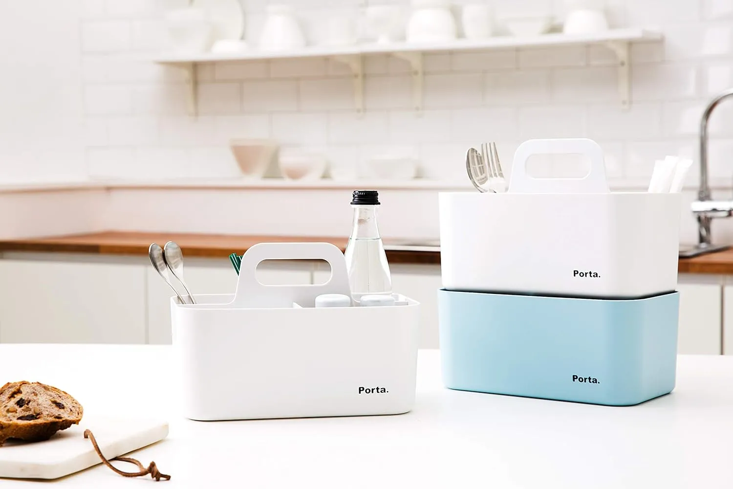 Litem Porta Compact - A Compact & Stackable Storage Unit for organizing Small Objects in Office & Home (Ivory)