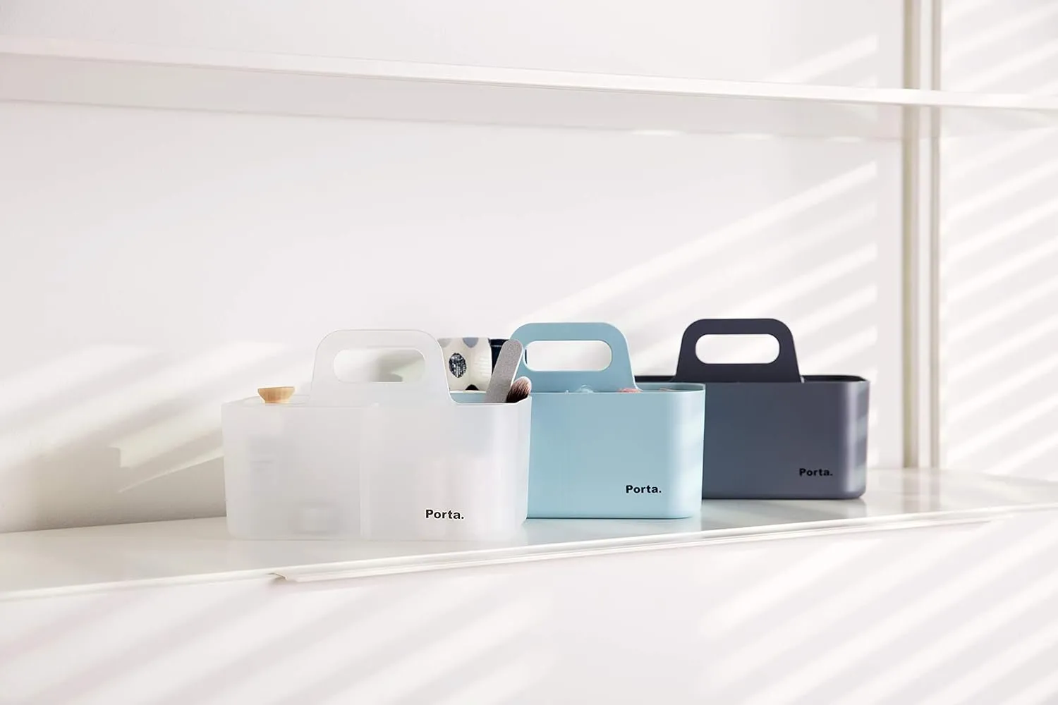 Litem Porta Compact - A Compact & Stackable Storage Unit for organizing Small Objects in Office & Home (Smog)