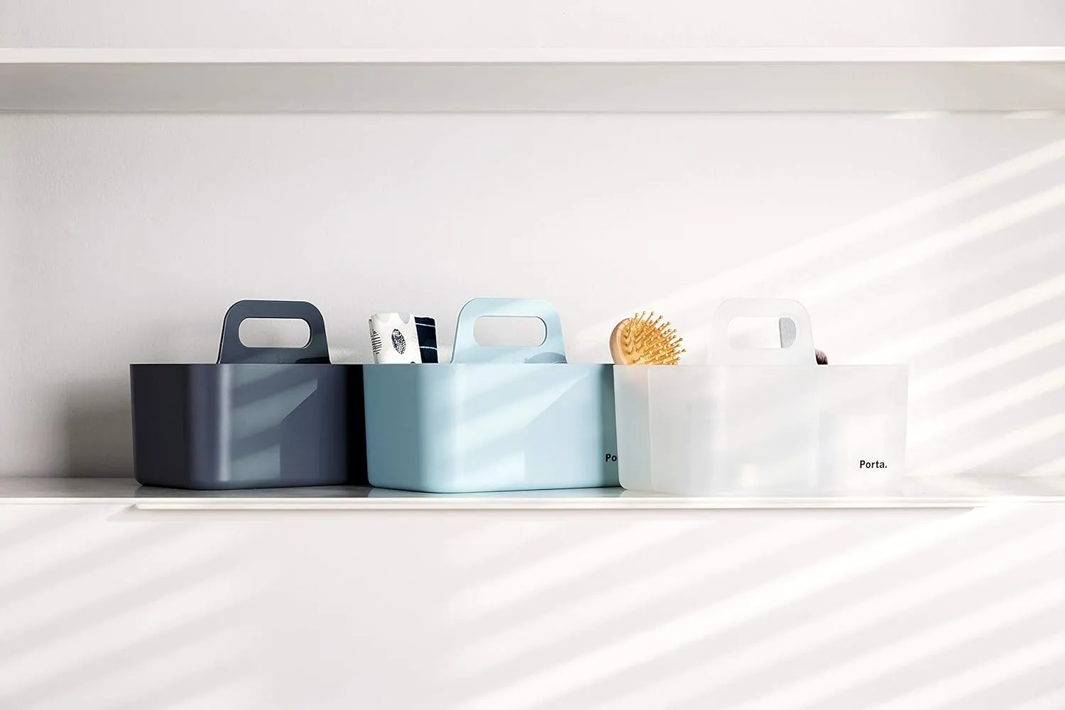 Litem Porta Compact - A Compact & Stackable Storage Unit for organizing Small Objects in Office & Home (Smog)