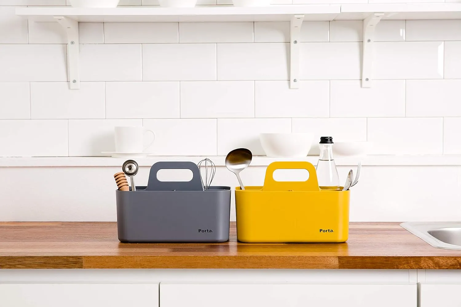 Litem Porta Compact - A Compact & Stackable Storage Unit for organizing Small Objects in Office & Home (Yellow)
