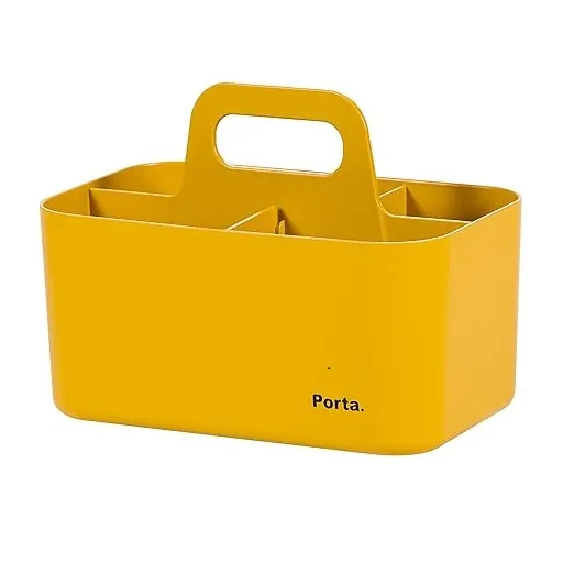 Litem Porta Compact - A Compact & Stackable Storage Unit for organizing Small Objects in Office & Home (Yellow)