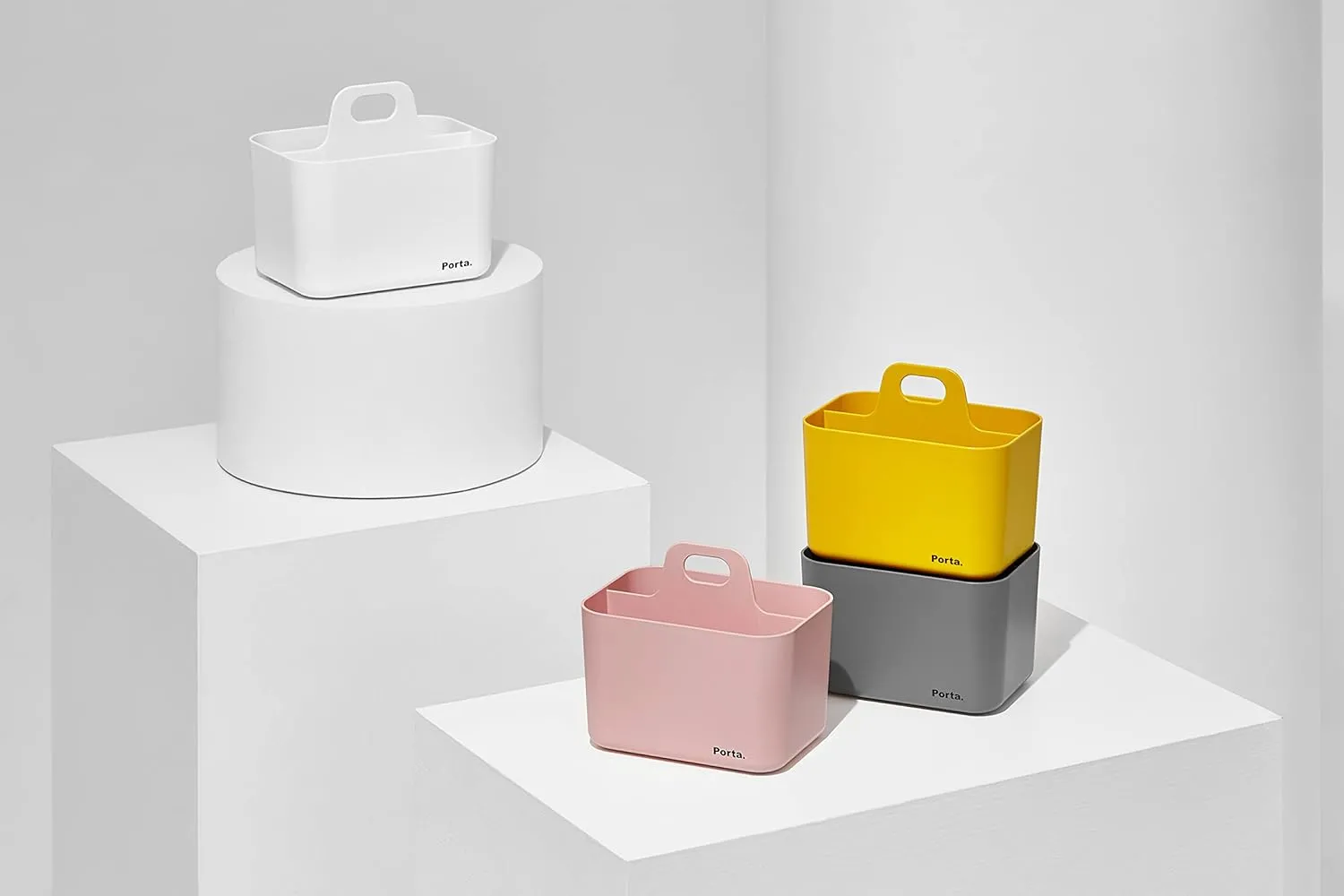 Litem Porta Mini - A Compact & Stackable Storage Unit for organizing Small Objects in Kitchen, Office, Kids Room (Yellow, 5.9Wx4.3Dx5.3H)