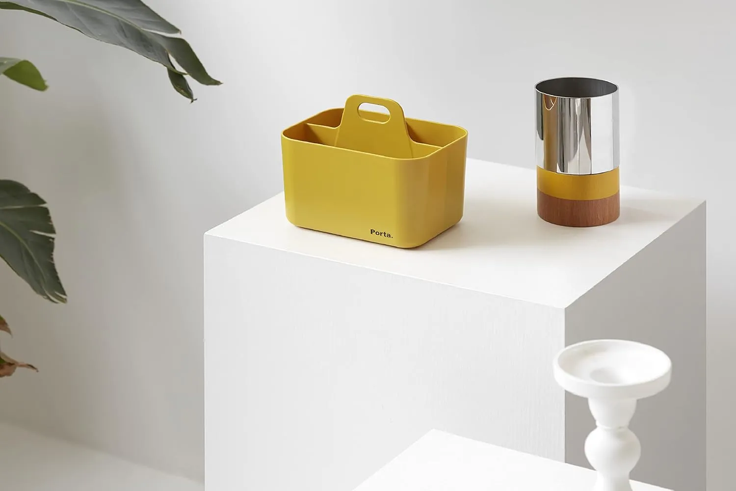 Litem Porta Mini - A Compact & Stackable Storage Unit for organizing Small Objects in Kitchen, Office, Kids Room (Yellow, 5.9Wx4.3Dx5.3H)