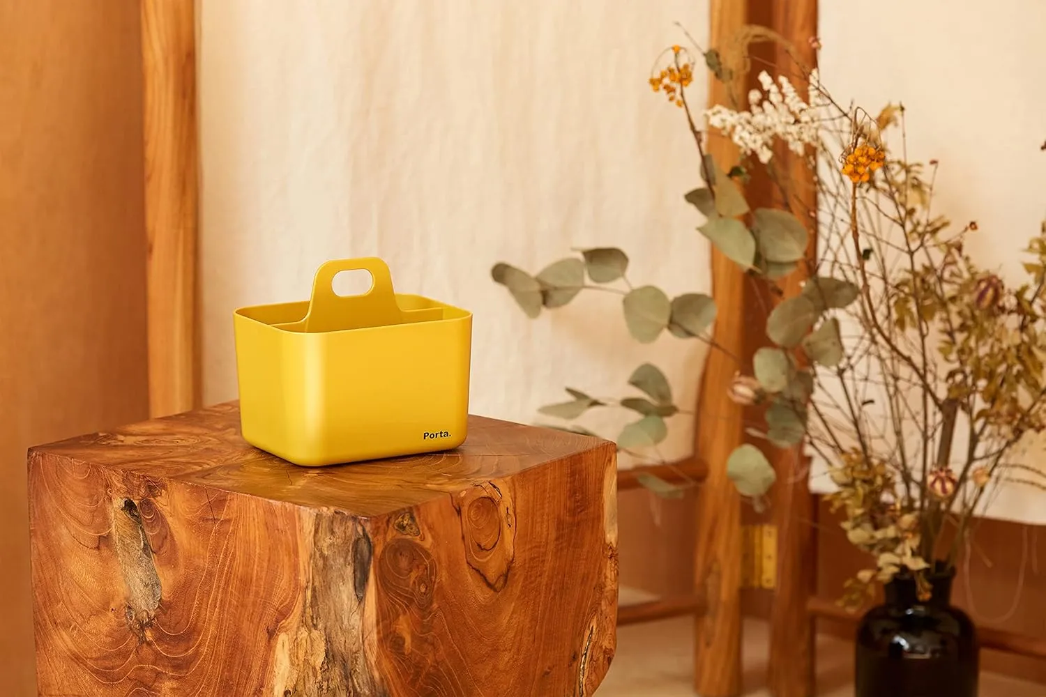 Litem Porta Mini - A Compact & Stackable Storage Unit for organizing Small Objects in Kitchen, Office, Kids Room (Yellow, 5.9Wx4.3Dx5.3H)