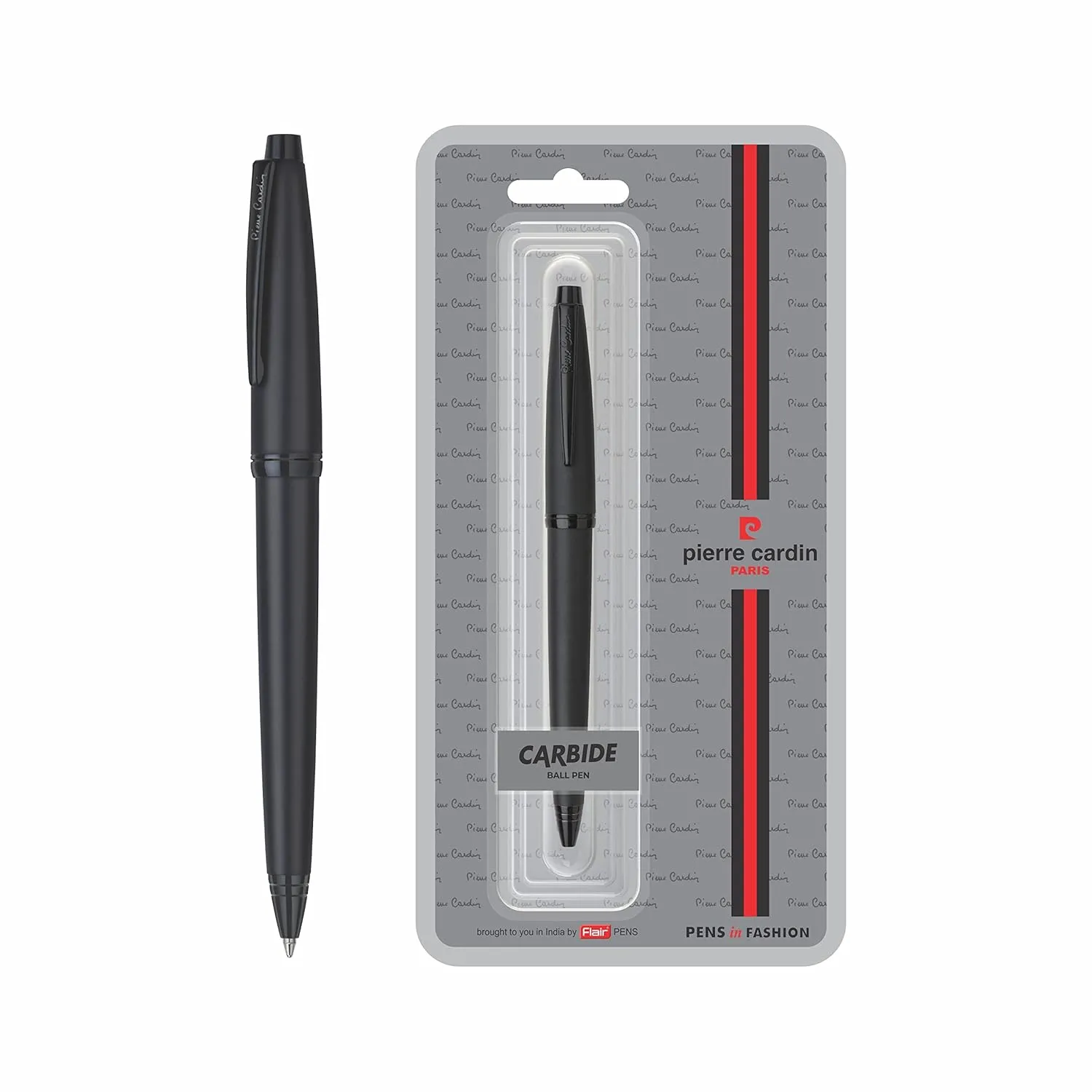 Pierre Cardin Carbide Metal Ball Pen with Twist Mechanisam | Premium Matt Finish Black Body | Ideal for Festive