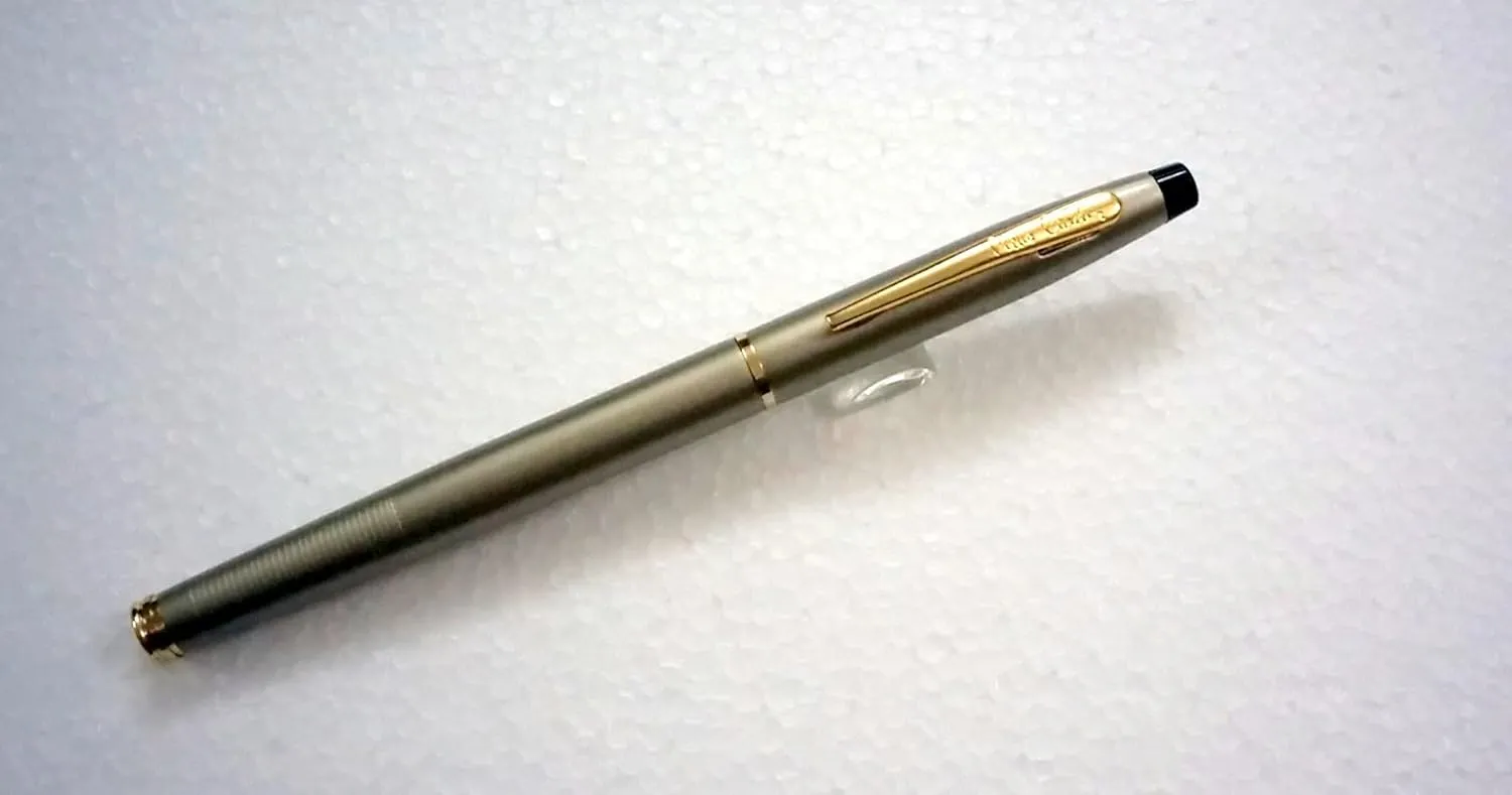 Pierre Cardin Kriss Satin Nickle Premium Pen Set | Luxurious Roller Ball Pen