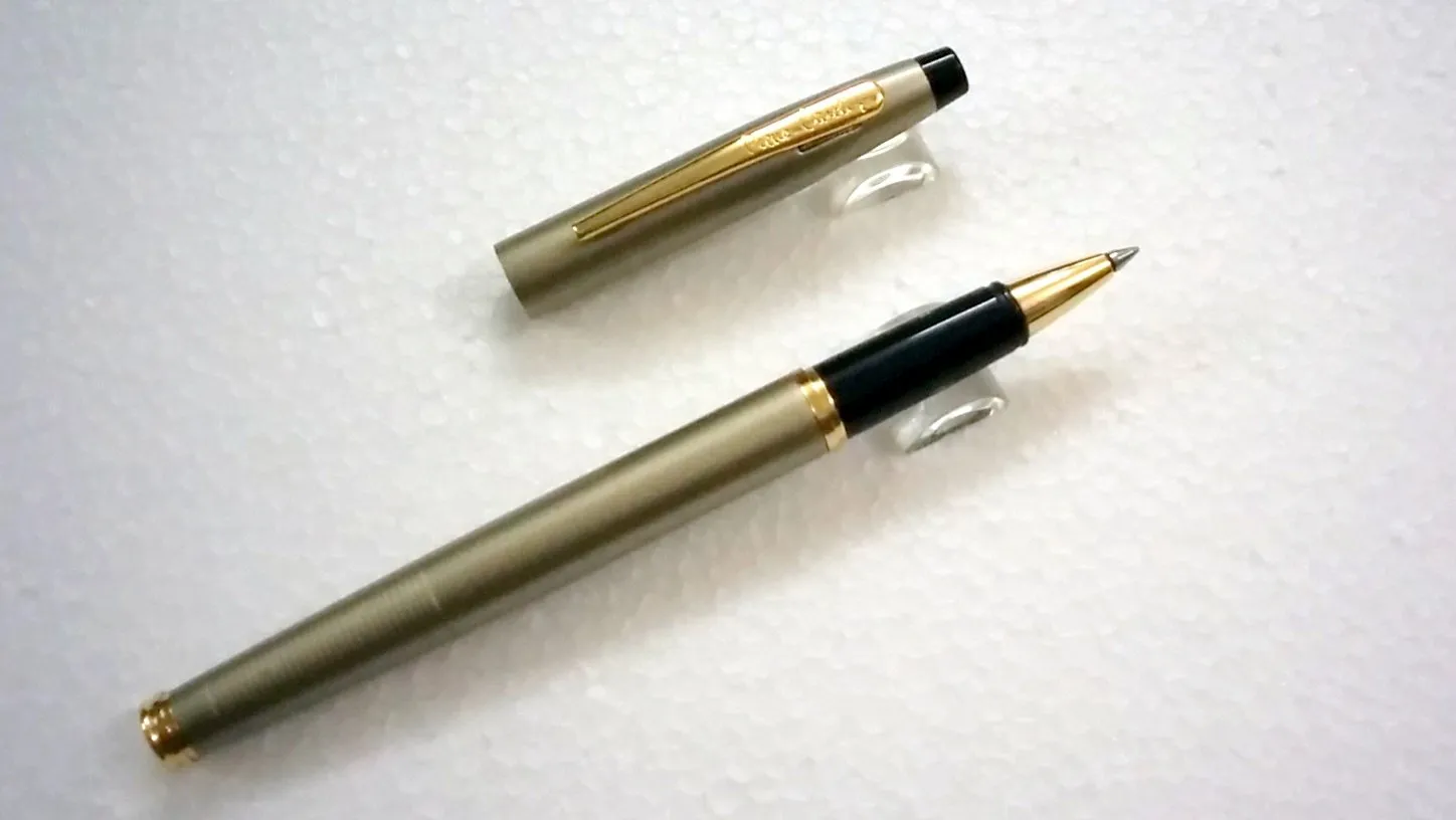 Pierre Cardin Kriss Satin Nickle Premium Pen Set | Luxurious Roller Ball Pen
