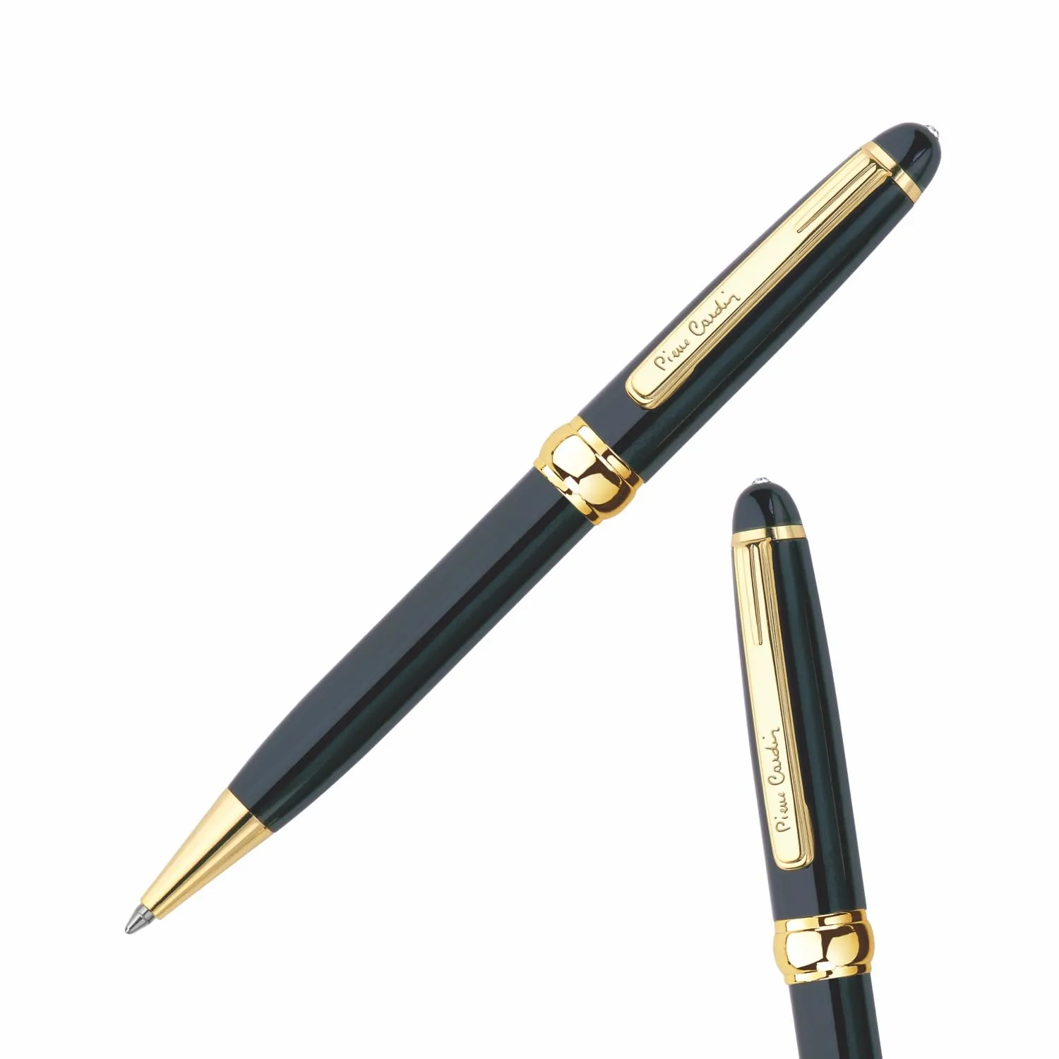 Pierre Cardin President Premium Metal Ball Pen with Twist Mechanism | Luxurious Black Lacquer Finish Body with Golden Trims | Ideal for Festive