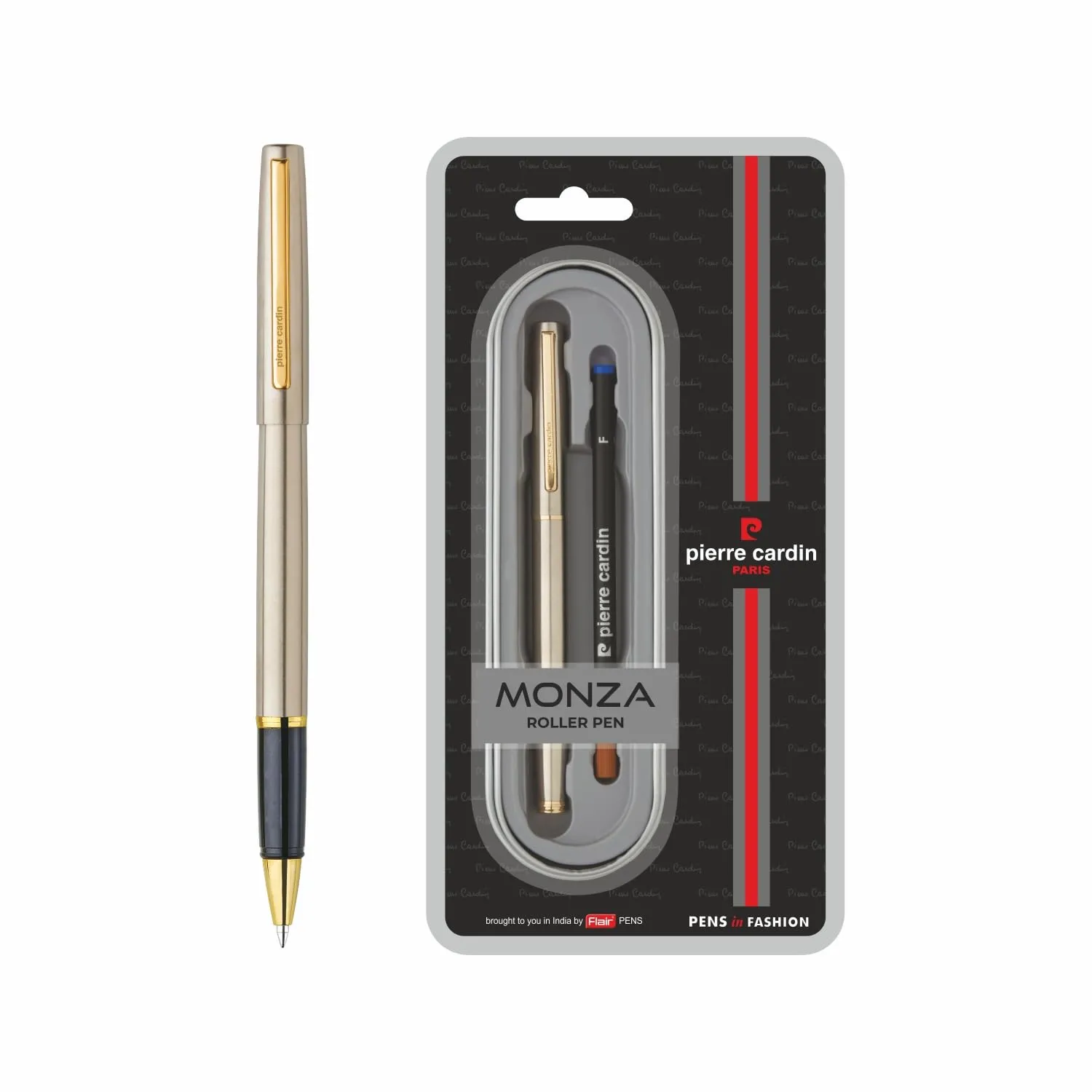 Pierre Cardin Monza Titanium Premium Roller Pen | Luxurious Golden Trim | Ideal for Festive