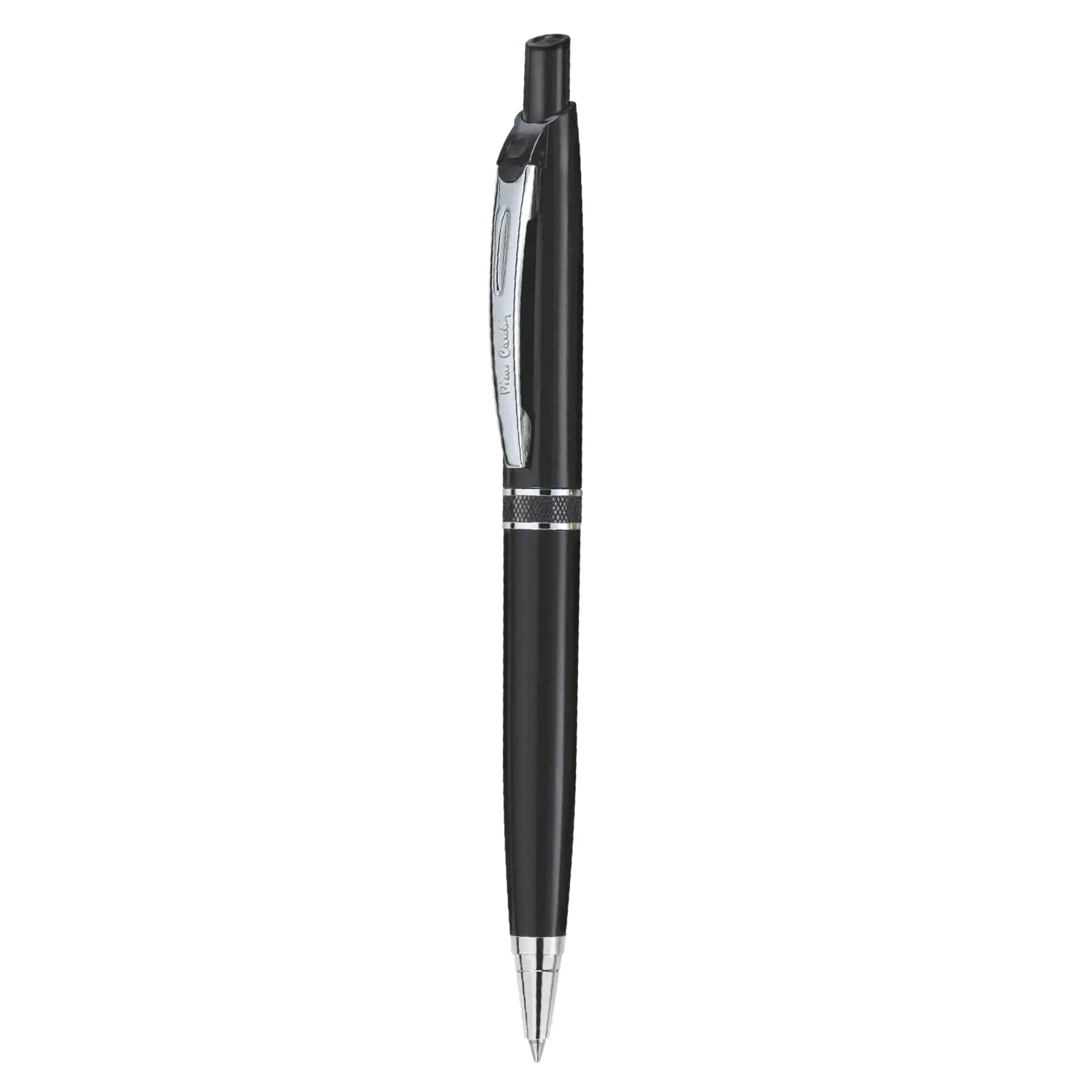 Pierre Cardin Success Silver Premium Ball Pen With Retractable Mechanism | Luxurious Black Lacquer Finish Body with Silver Finish Trims | Ideal for Festive