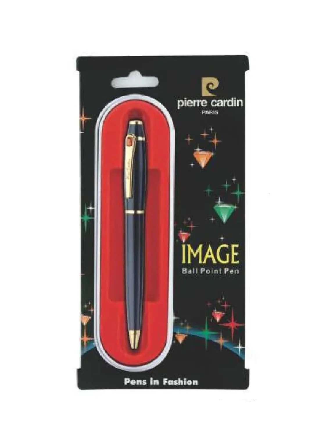 Pierre Cardin Image Premium Metal Ball Pen with Twist Mechanism | Luxurious Acrylic Blue Body with Satin Gold Finish Clip | Ideal for Festive