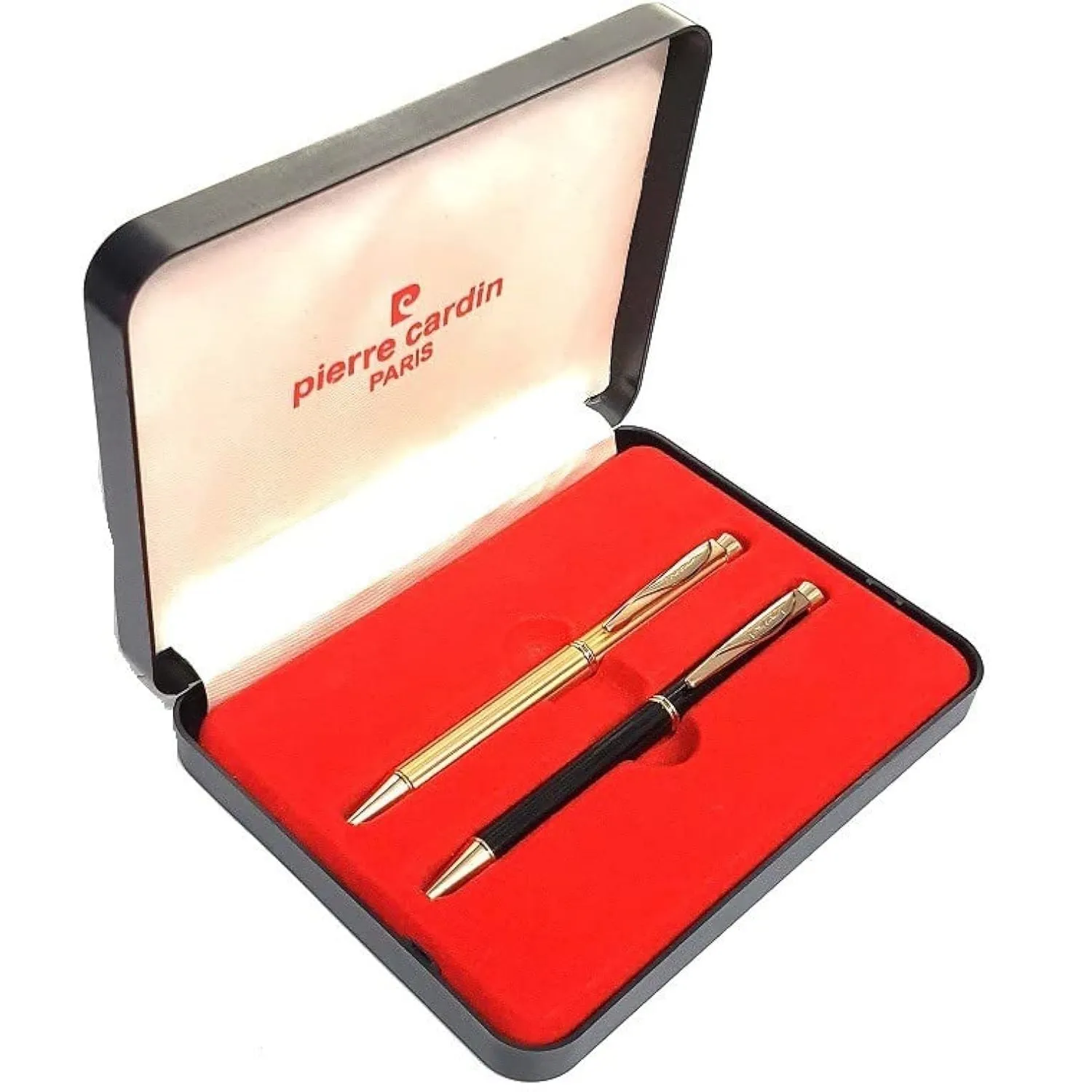 Pierre Cardin Royale Pen Gift Set | Satin Gold Ball Pen & Royale Black Chrome Ball Pen Combo | Ideal for Festive & Corporate Gifting