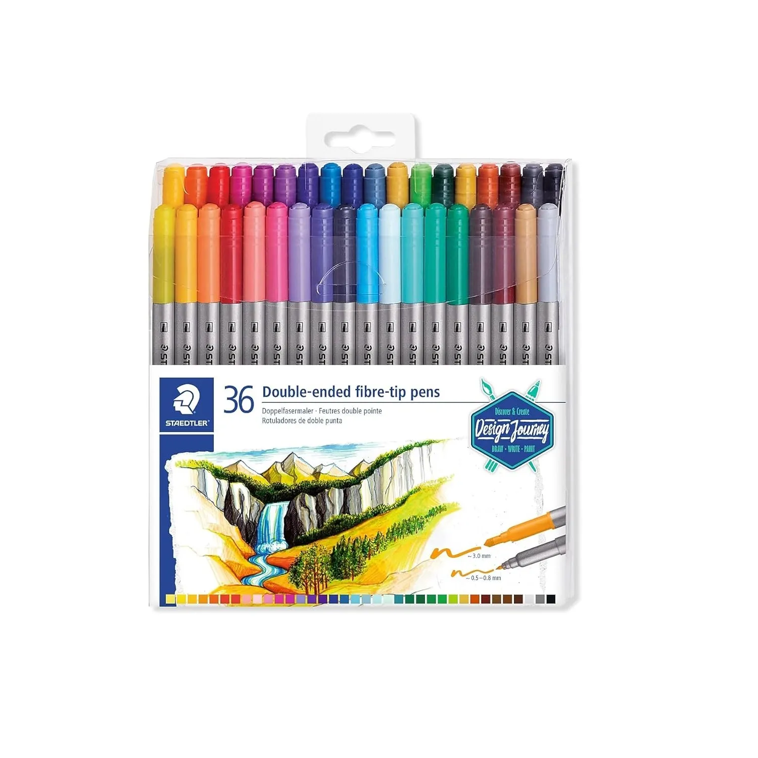 Staedtler Fiber Tip Marker Pen Set - Pack of 36