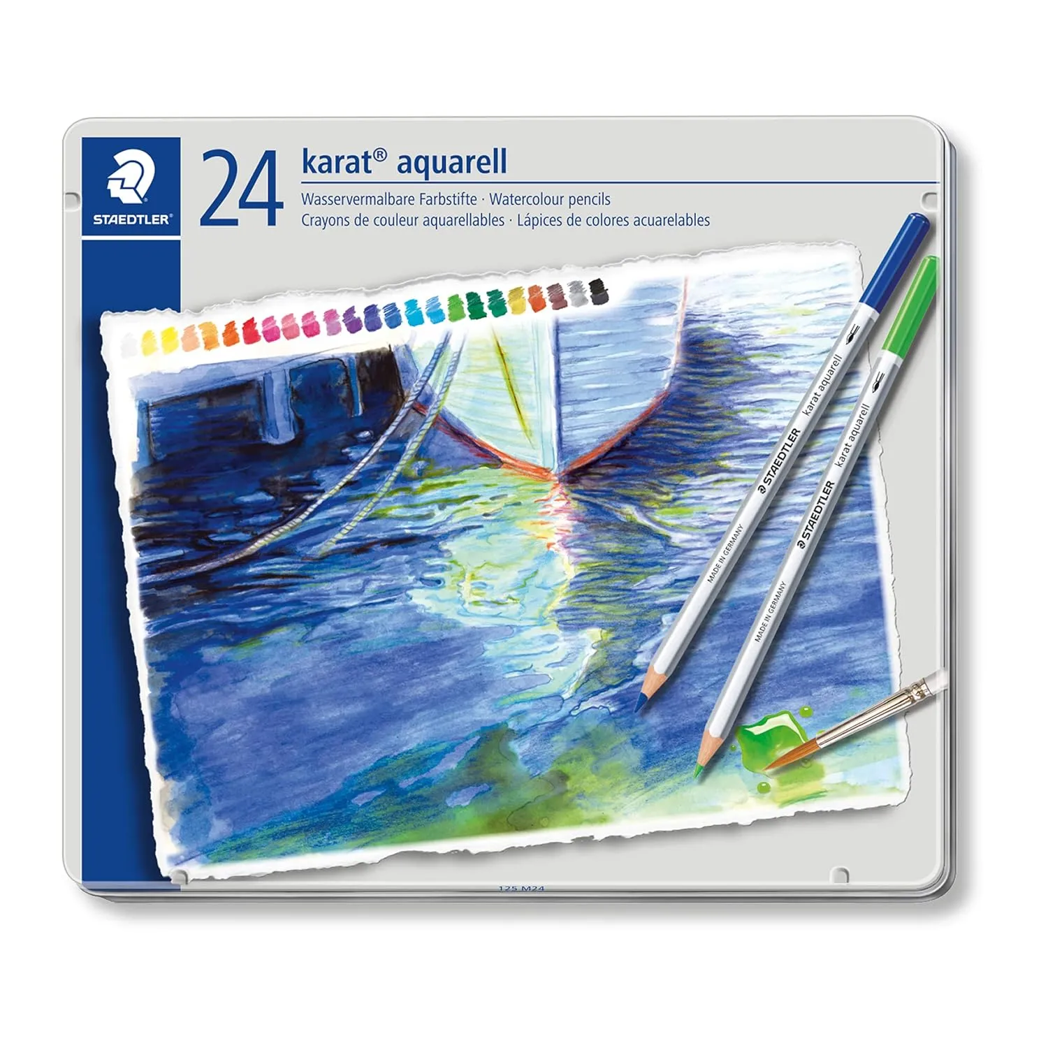 STAEDTLER 125 M24 24 color Water-soluble Colored Pencils for Tin box packing Professional drawing color pencils