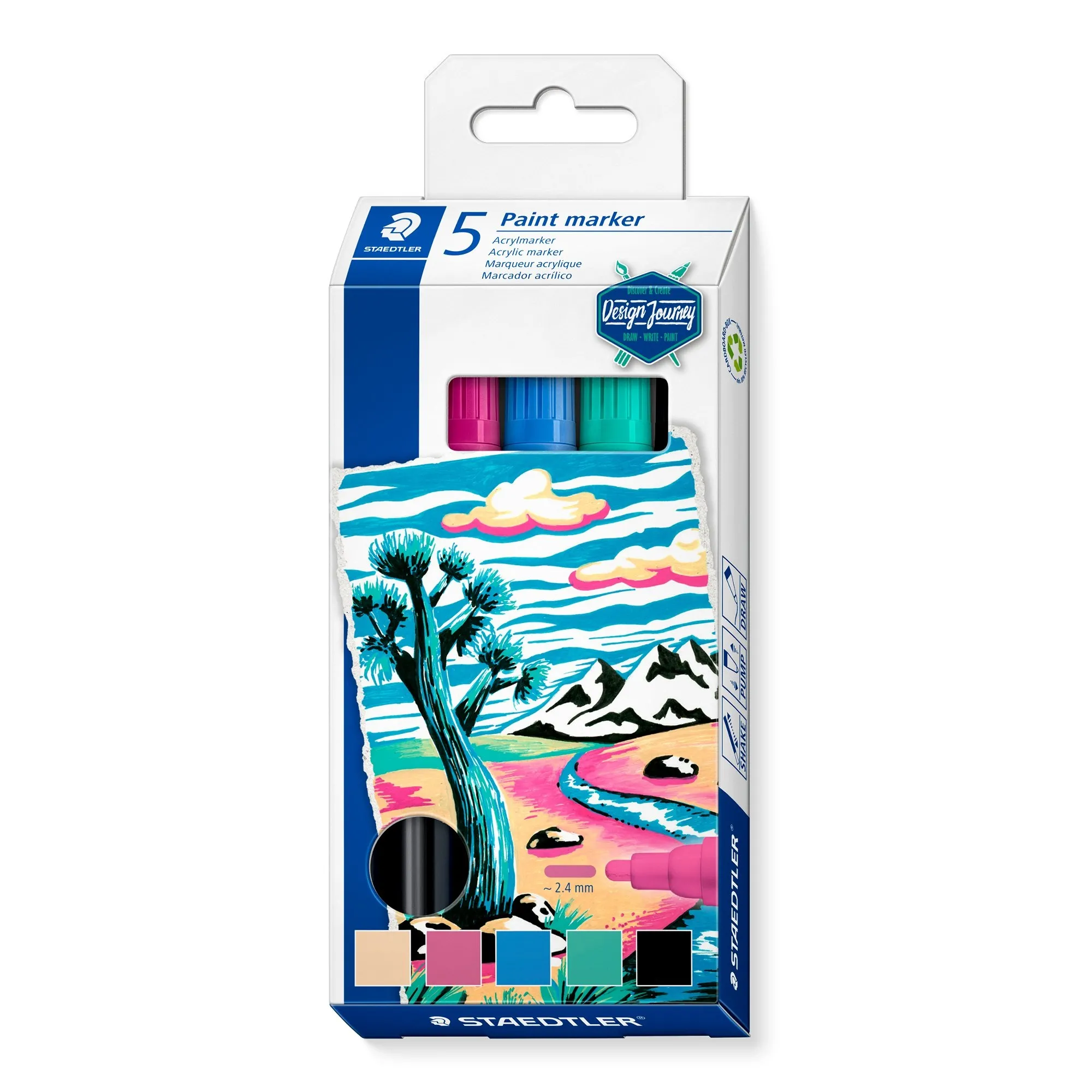 349 C5 STAEDTLER Lumocolour Acrylic Marker PACK OF 5 PCS