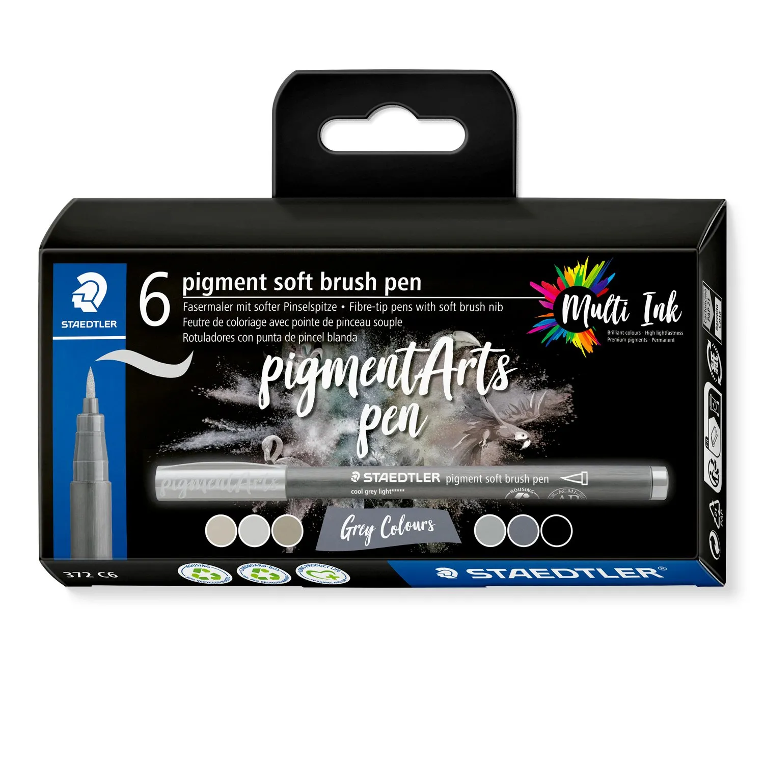 372 C6 STAEDTLER PIGMENT SOFT BRUSH PEN GREY