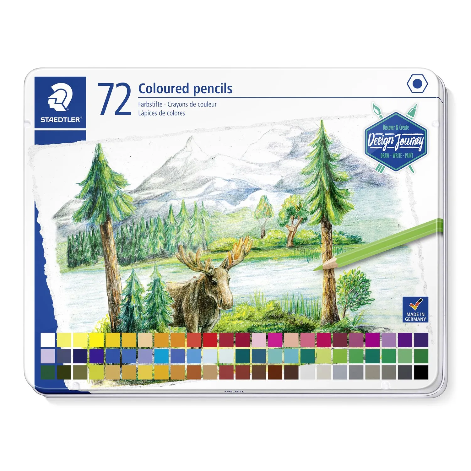 STAEDTLER Colouring Pencils Set for Kids and Adults, Shatterproof Soft Lead, Ideal for School, Colouring Books and Mandals, Multicolour Drawing Set with 72 Colouring Pencils, 146 C72
