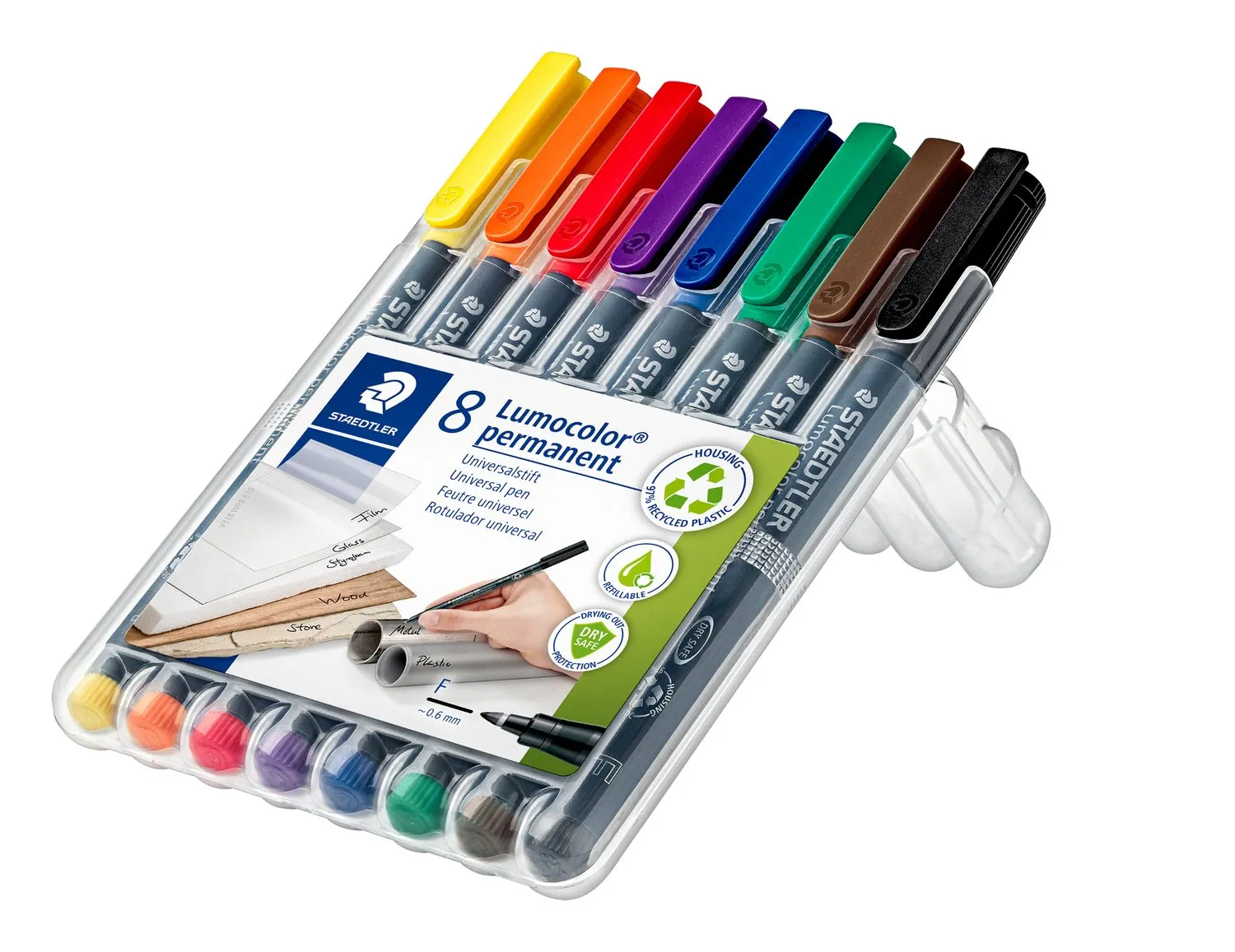 318 WP8 Lumocolor perm. fine marker set of 8 colours