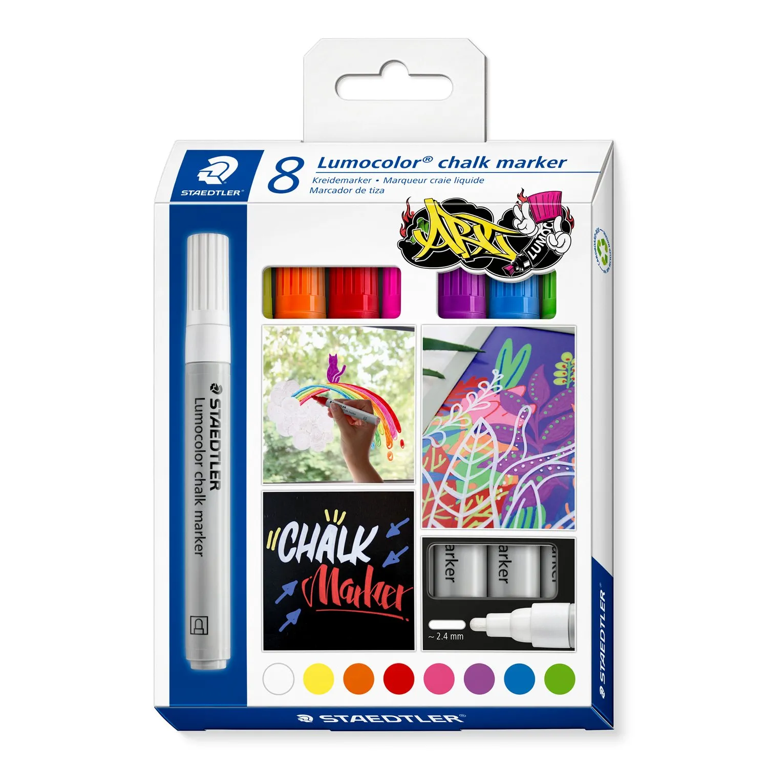 344 C8 STAEDTLER Lumocolour Chalk Marker 8 Pcs