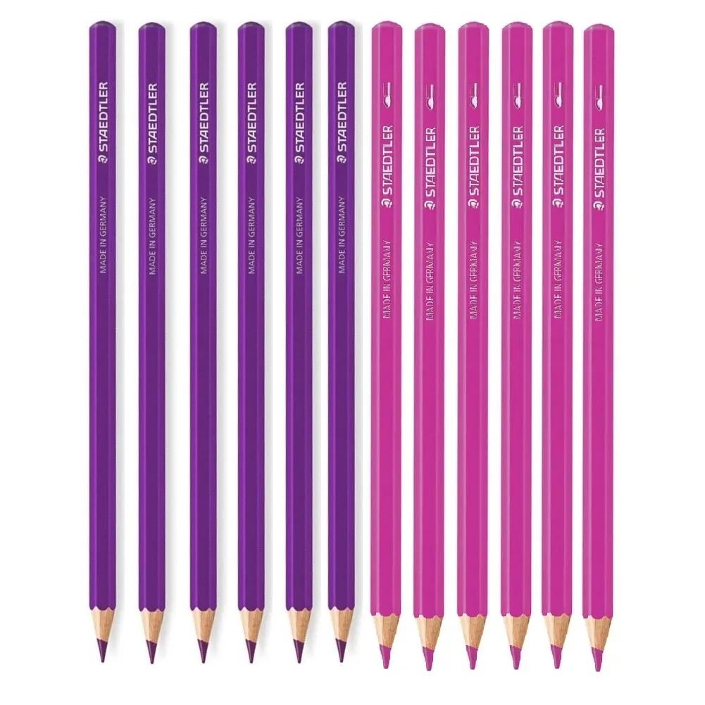 Staedtler MEDICAL PENCIL H& E Pencil Suitable For Hematoxylin And Eosin 6 Pink & 6 purple