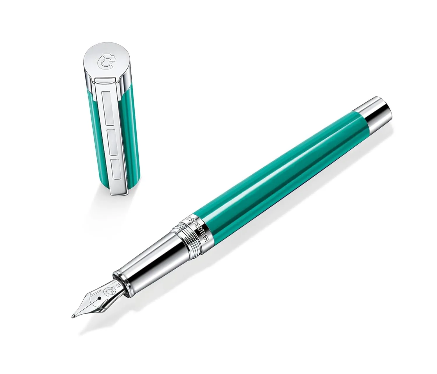Staedtler Premium Resina Turqouise blue barrel Fountain pen with medium nib