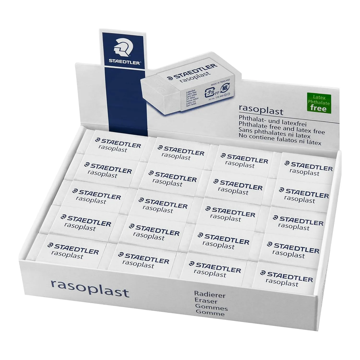 Staedtler Rasoplast Phthalate and PVC Free Eraser - Pack of 40