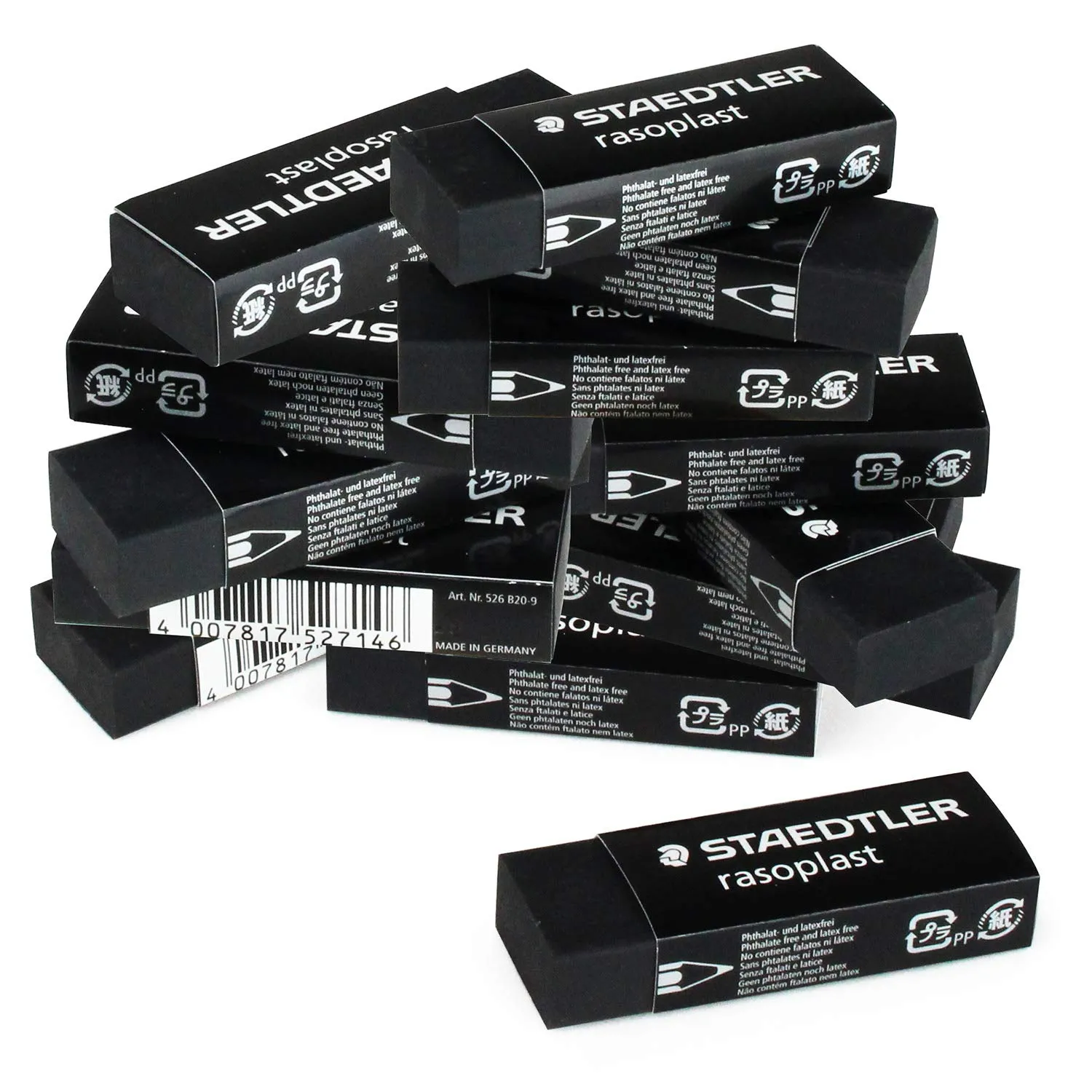 Staedtler 526 B20-9 Rasoplast Eraser - Black (Pack of 20)