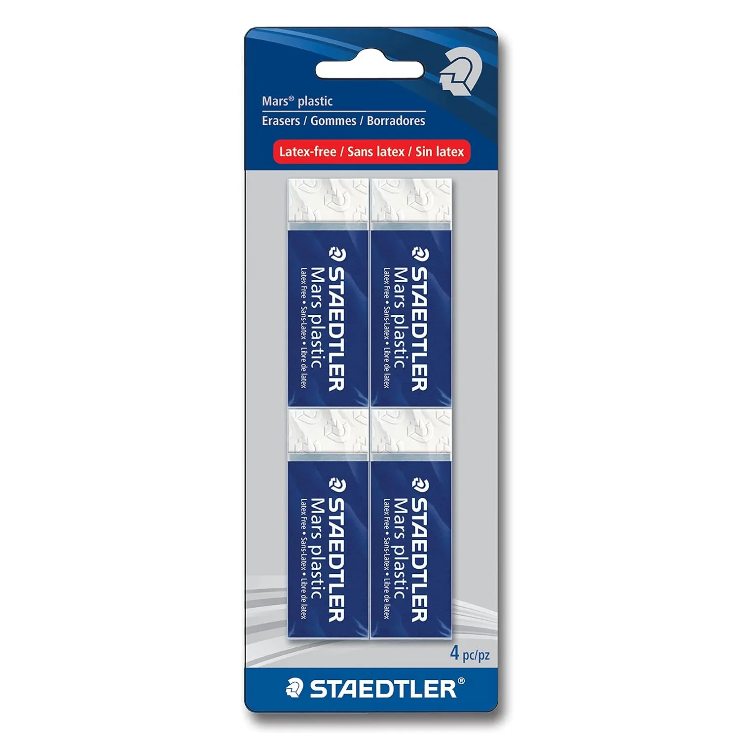 STAEDTLER Mars Plastic, Vinyl Eraser, White, Latex-free, Age-resistant, Minimal Crumbling (526 50 BK)